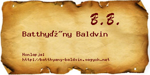 Batthyány Baldvin névjegykártya